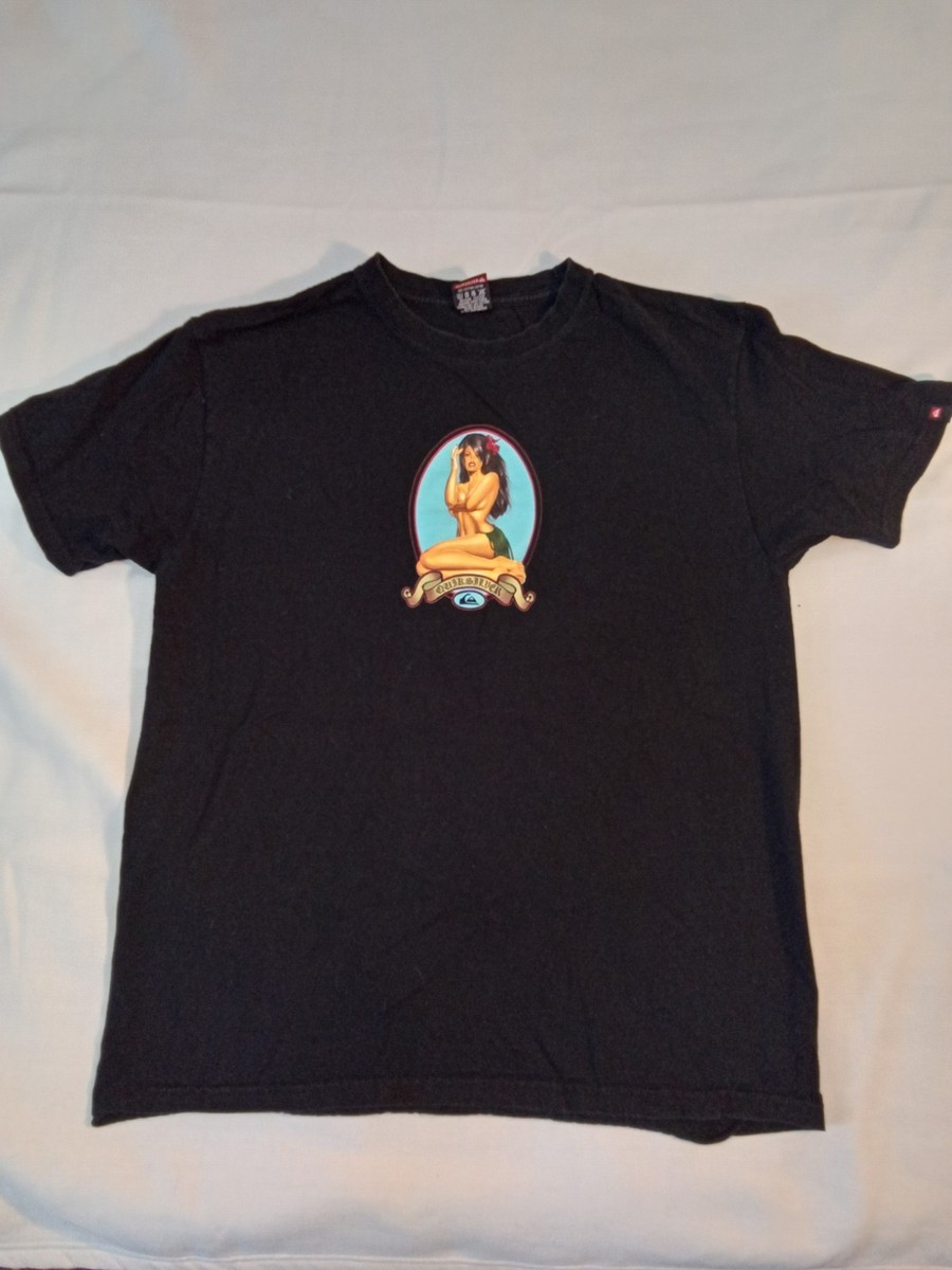 Vintage Quicksilver Shirt Men Large Aloha Hula Girl Graphic top