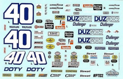 Porch Time #40  Wolfgang #40 Duzmor Challenger Sprint Car 1/24 waterslide decal