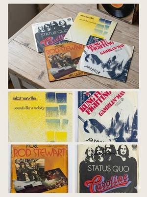 Alphalille Rod Stewart Status Quo Singles Sammlung Vinyl Platten