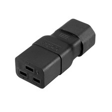 AC125V 15A/AC250V 10A IEC320 Male C14 to Female C19 Power Socket Adapter Black
