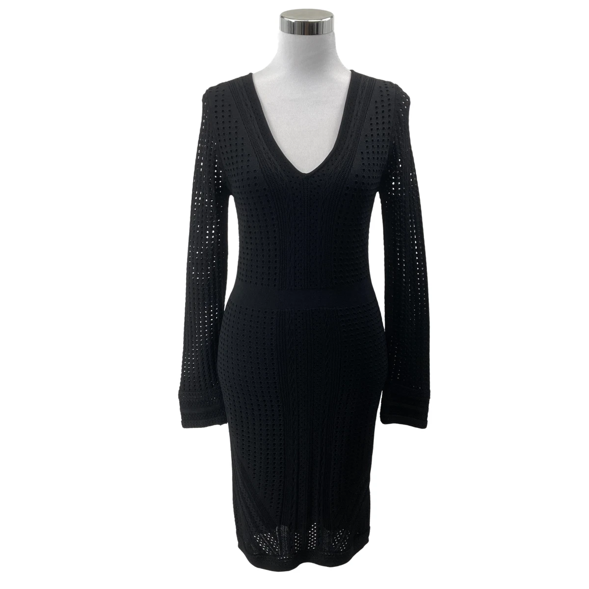 john fashion sweater dress John Fashion Stylish Sweater Dress Size M Cole Black/White (B)