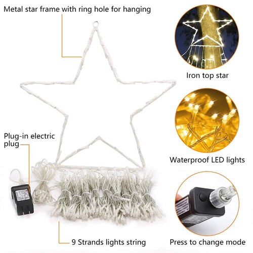 (New) Christmas Decoration Lights, 320 LED Waterfall Christmas Tree Lights wi... - Picture 6 of 7