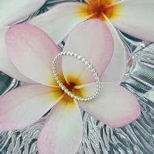 Sterling Silver Eternity Beads Band Ring, Stackable Bead Rings, Wedding Bands