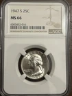 1947-S Washington Silver Quarter 25C – NGC MS65 – Brilliant Luster