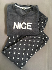 Nicki - Schlafanzug Hausanzug „ C&A „ Gr. XS 34 - 36 grau