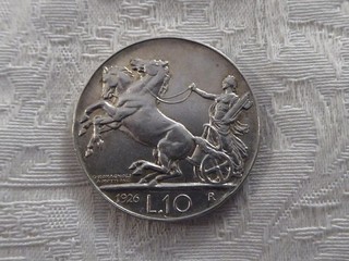 REGNO D' ITALIA VITTORIO EMANUELE III 10 LIRE 1926 IN ARGENTO RARA