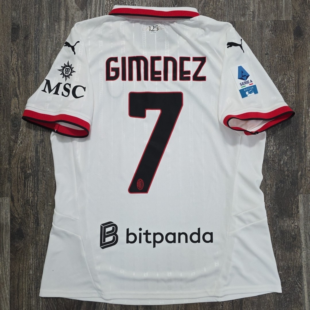 2025 Puma AC Milan Away Soccer Jersey Santiago Gimenez Women L Mexico Italy