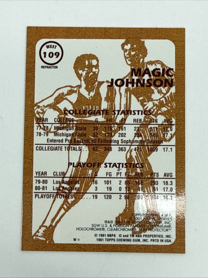 2000-01 Topps Chrome Magic Johnson Serie Conmemorativa RP Refractor HS Foto 2 de 4