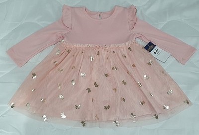 MATALAN BABY Girls Pink Gold Bow Tutu Mesh Occasion Dress 6-9 months BNWT