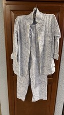 Ralph Lauren Floral Blue Paisley Pajama Sleep Set, Monogram/Cotton Blend XS