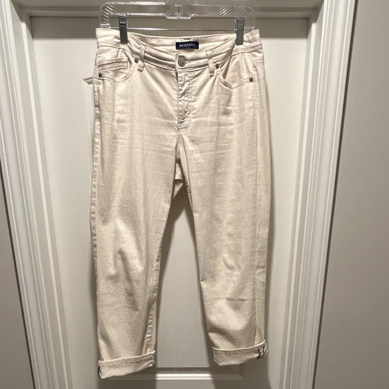 Bandolino Women’s White Boyfriend Jeans Light Wash Denim 5-Pocket Sz 6