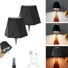 2 Pack Wireless Bottle Lamp Rechargeable LED Table Lamp 3 Color Stepless Dim — photo 1