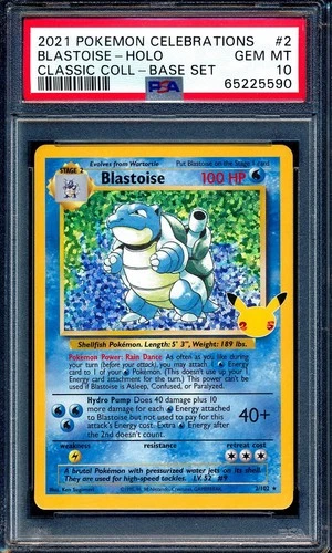 Blastoise 2021 Pokemon Celebrations #2 Classic Collection Holo PSA 10