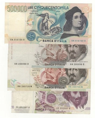 LOTTO X4 500000 LIRE RAFFAELLO X2 100000 LIRE CARAVAGGIO 50000 LIRE BERNINI - Bild 1 von 4