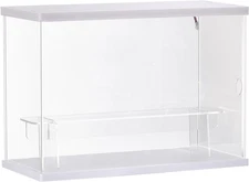 Clear Acrylic Display Case with LED Light 1 Tier Dustproof Showcase Best