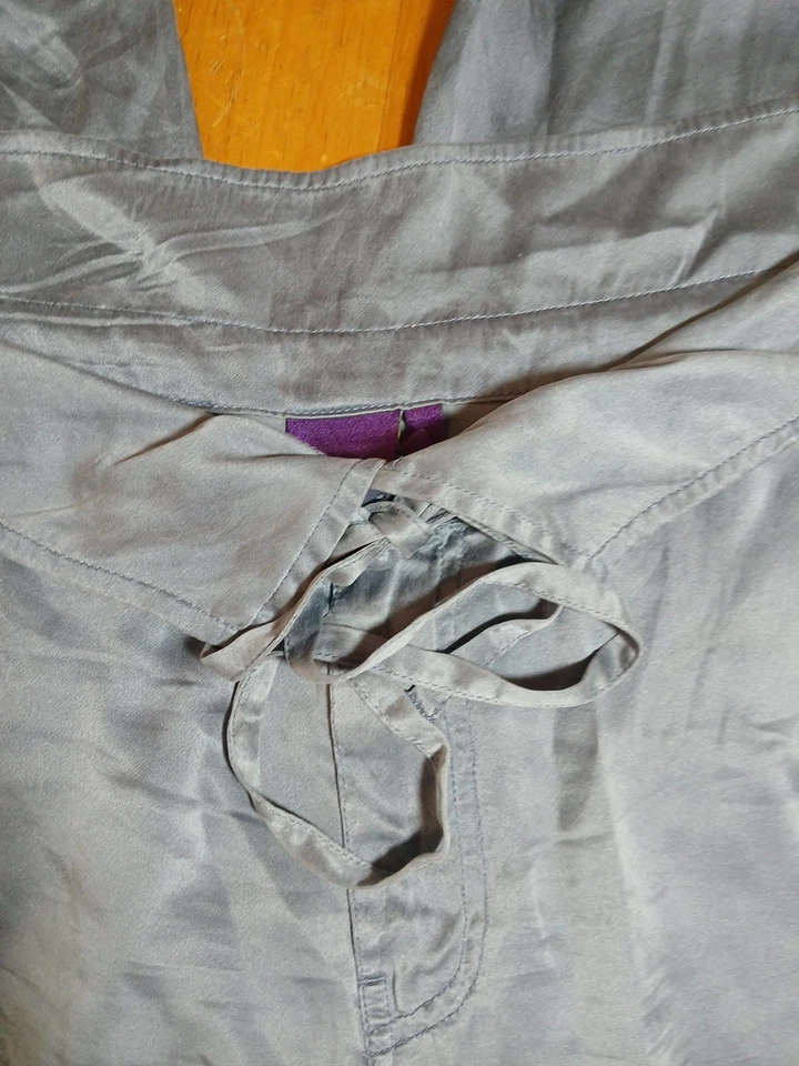 Pantalones de chándal Rich & Skinny para mujer medianos de seda azul pizarra puños acanalados bolsillos Foto 3 de 4