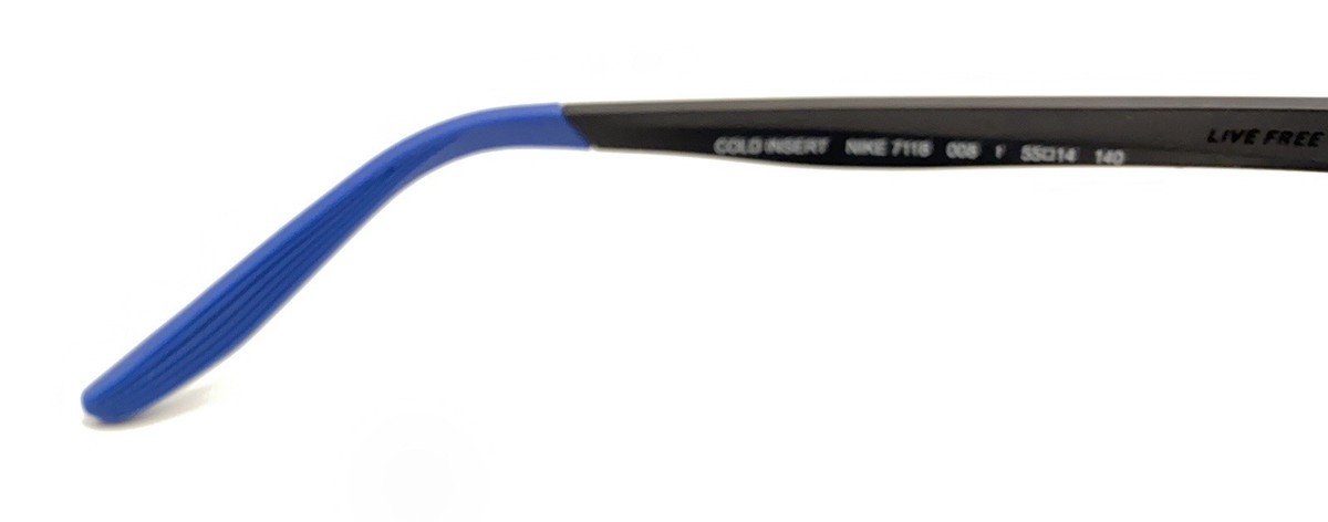 NIKE 7118 008 MATTE BLACK RACER BLUE WRAP EYEGLASSES FRAME 55-14-140 Amazon.com: Eyeglasses NIKE 4305 008 Satin Black/Midnight  main image 4
