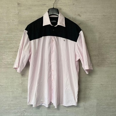RAF SIMONS Short Sleeve Shirt Pink Embroidery 44 XS