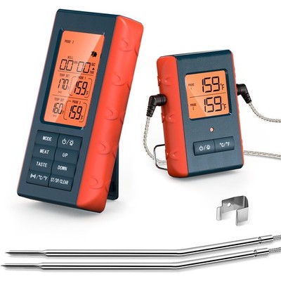 Digital Wireless Remote Meat Thermometer Cooking 2 Probes Oven BBQ Grill Smoker