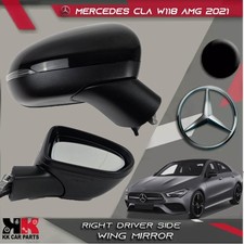 Mercedes CLA W118 AMG 2021 Right Wing Mirror Black 12 Pin Power Fold OEM