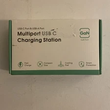 GaN Tech Multiport USB C Charging Station USB-C Port And USB-A Port