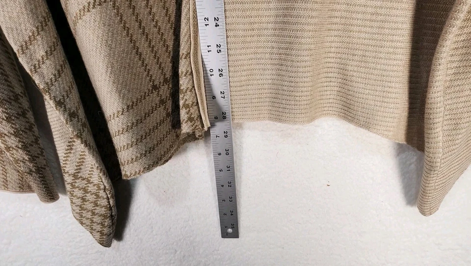 Mystree Colorblock Turtleneck Sweater Asymmetrical Tunic  Almond Large Baggy - Image 4 of 4