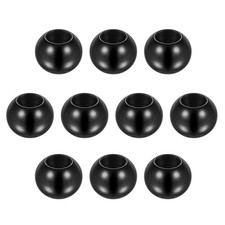 20Pcs Beads 10mm Stainless Steel 5mm Hole Dia Bead for DIY Crafts Black