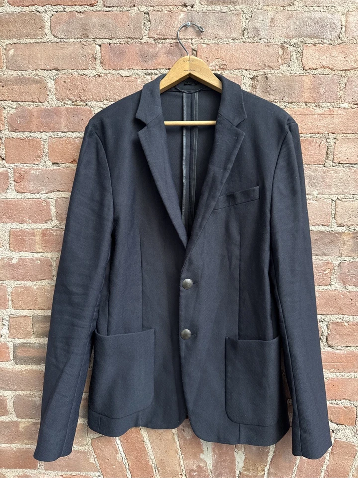 Diesel Black Gold Men’s Sport Jacket, Sz 48, Blue Cotton/Nylon Zip Detail - Image 2 of 4