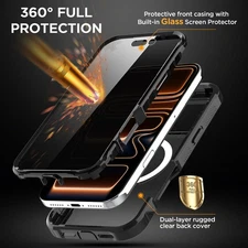 For iPhone 17 Pro Max Case MagSafe Glass Screen Protector Military Drop Cover