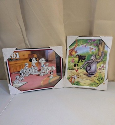 2 gerahmte Disney Drucke 101 Dalmatiner und das Dschungelbuch 10x8