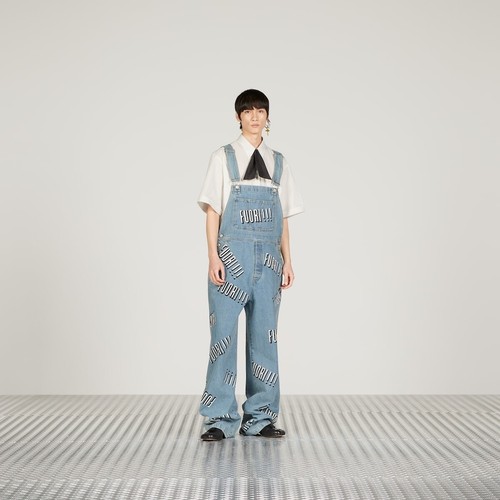 size 32 - Gucci Cotton Denim Overall Fuori!! Print Jeans Blue - Picture 6 of 12