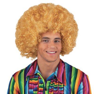 Giant Oversized Afro Disco 70's Adult Halloween Costume Blonde Synthetic Fibe...