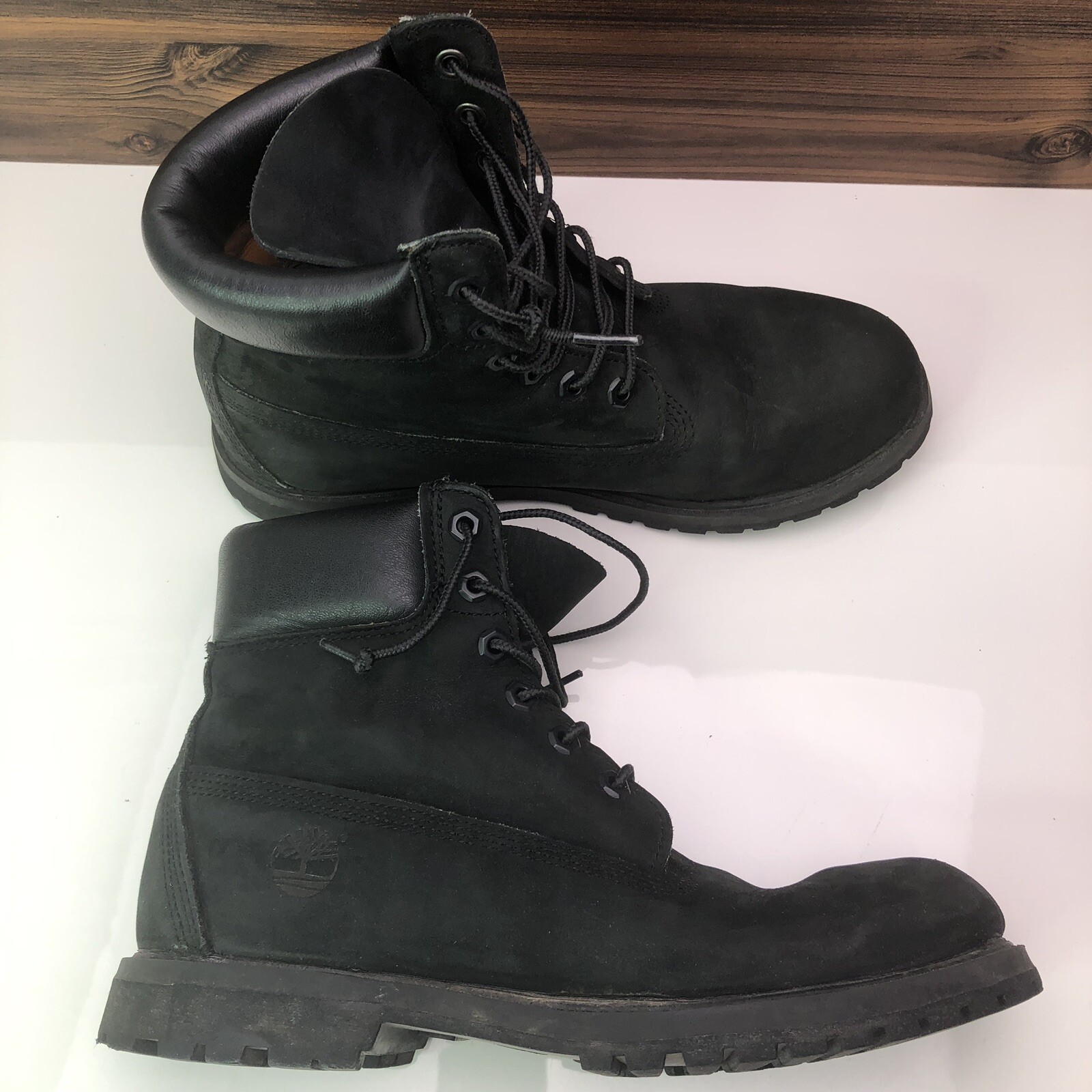 TIMBERLAND 8658A Black Nubuck Boots 6 
