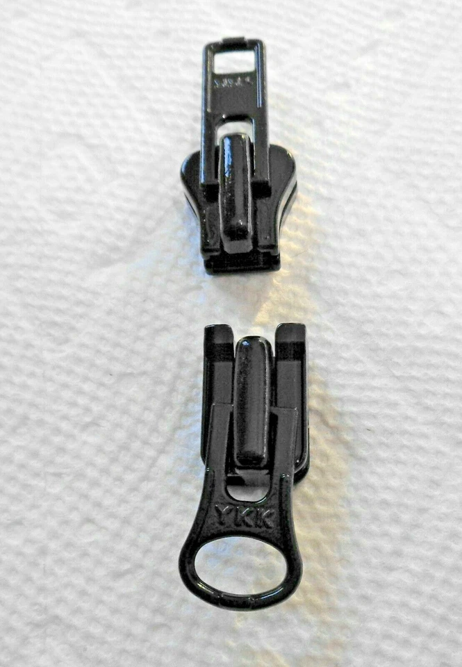 Set of 2 Black #8V heavy duty YKK nesting sliders for 2 Way Vislon zipper - Image 2 of 4