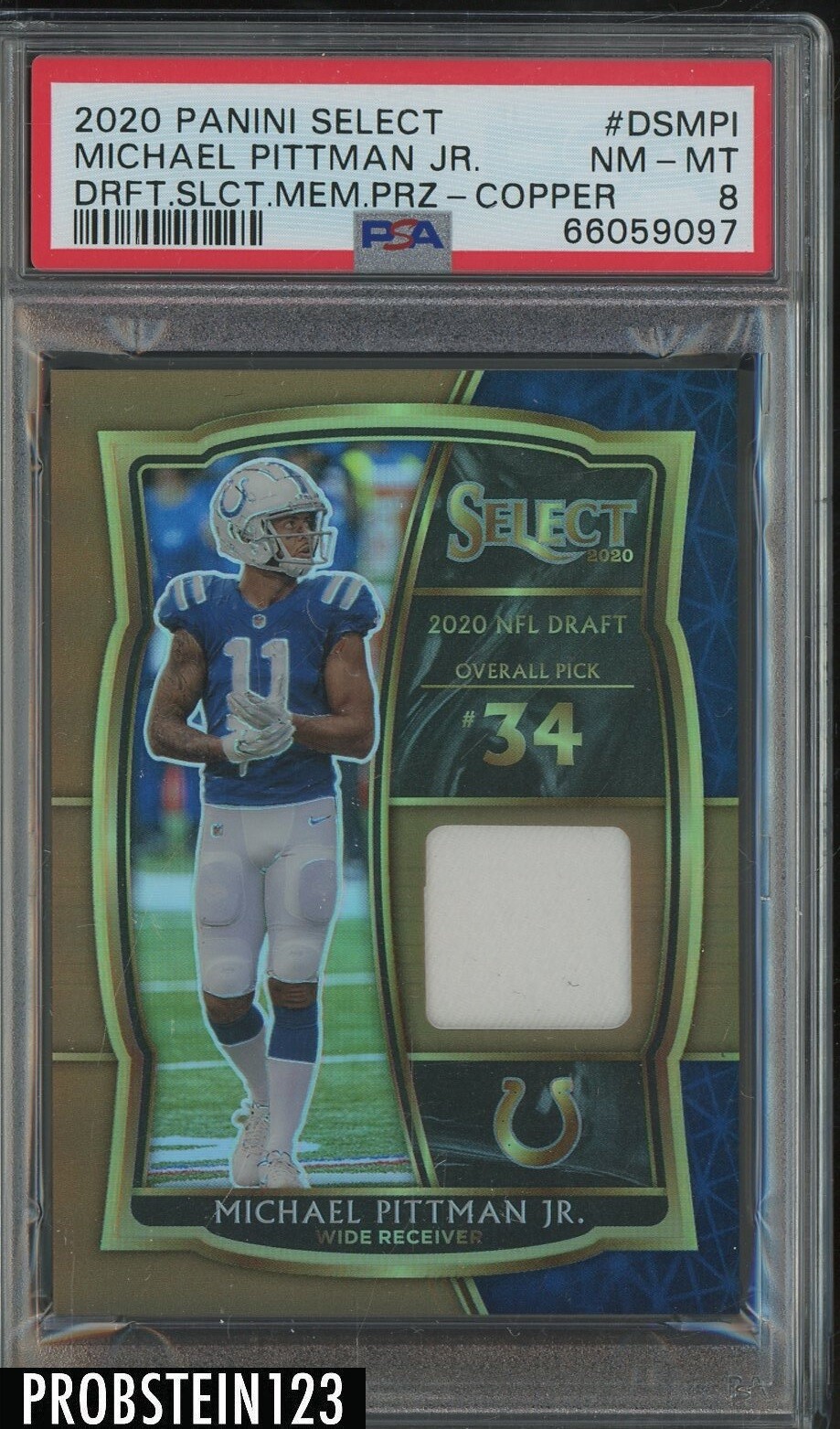 Michael Pittman Jr. Panini Select Draft Selections Memorabilia Prizm #DSMPI Copper