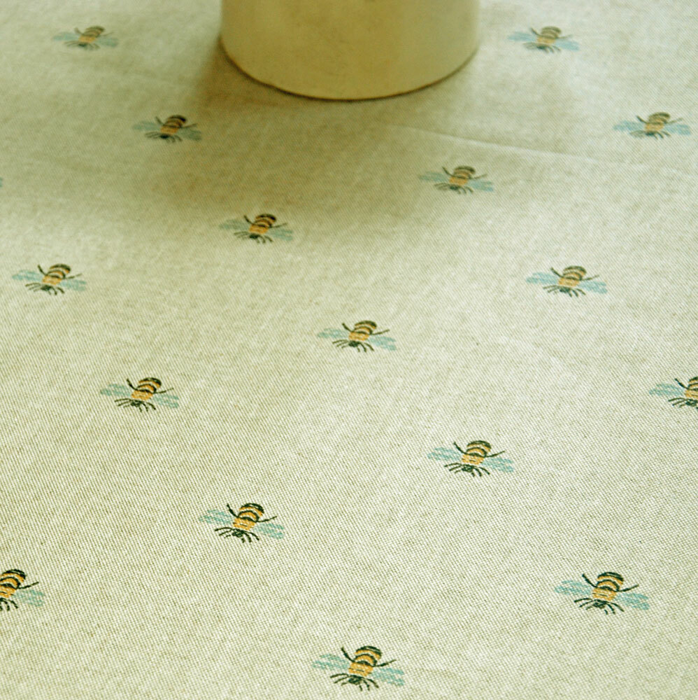 French linen oilcloth bee print machine washable table cloth eBay