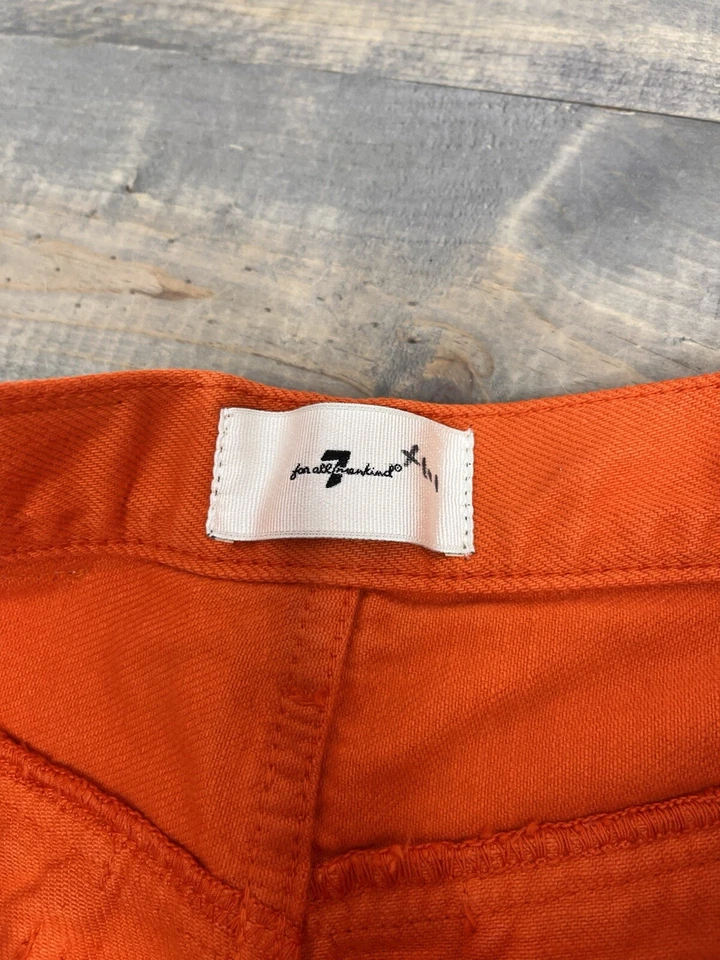 Pantalón Corto 7 FOR ALL HUMANITY Fácil Rubí Corte Para Mujer Talla 24-Naranja Nuevo Con Etiquetas Foto 3 de 4