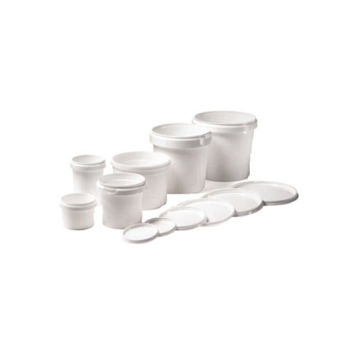 BARATTOLO CONTENITORE PLASTICA BIANCO + COPERCHIO A PRESSIONE ANCHE PER ALIMENTI - Foto 4 di 9