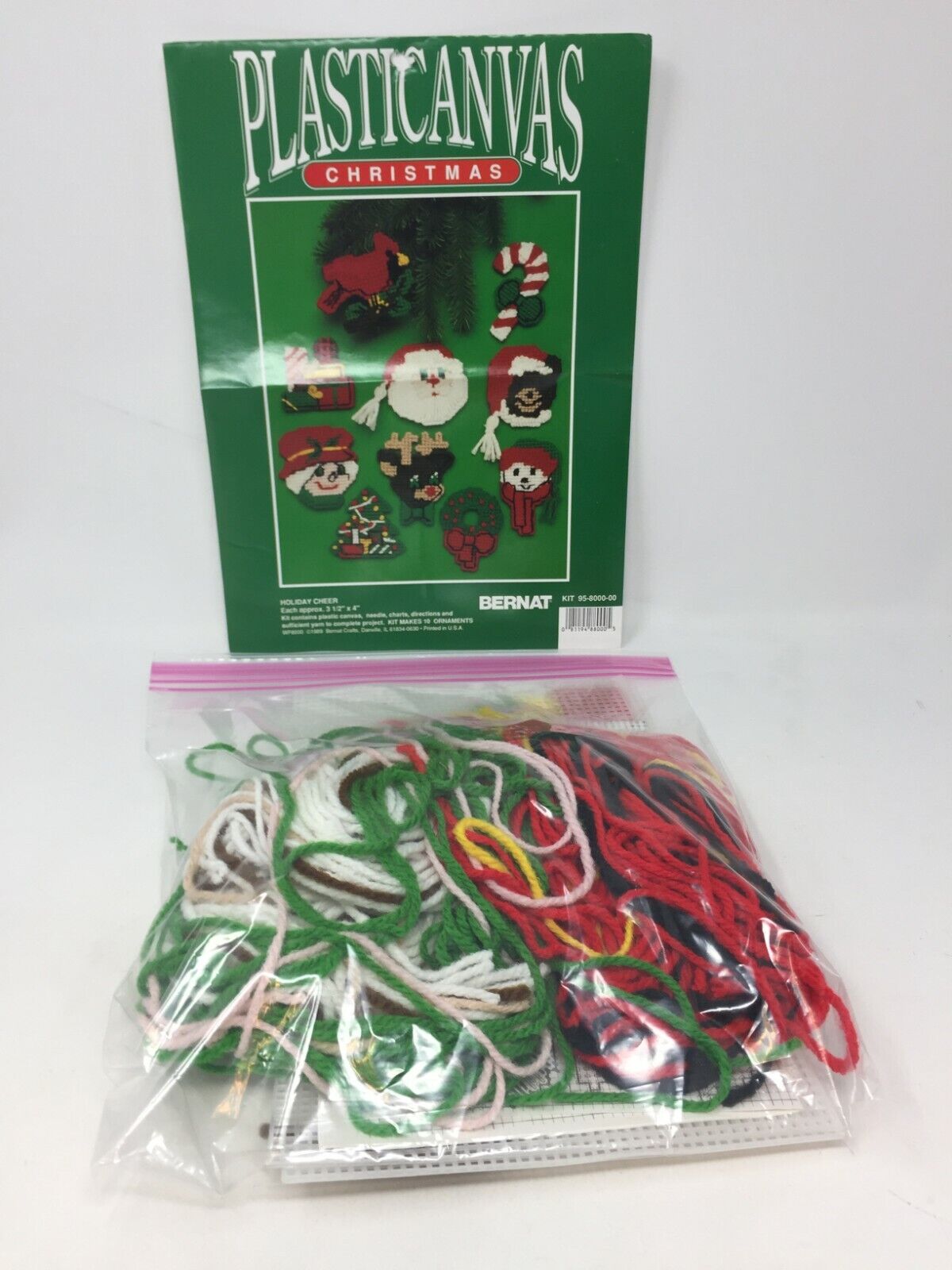 Vintage Bernat Plasticanvas Needlepoint Christmas Ornament Kit S