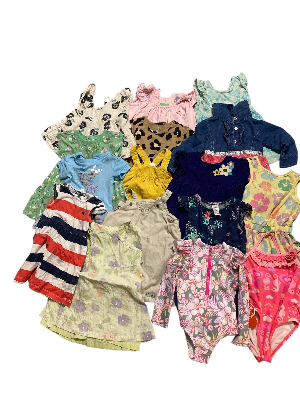Girls baby clothes mixed lot 12 months Dresses Rompers Swim Suits lot