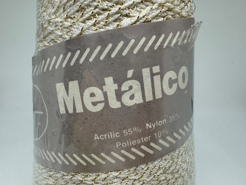 Metalico by Millor Knitcraft Machine Knitting Yarn Cone - 9oz - Pink & Gold - Picture 4 of 4