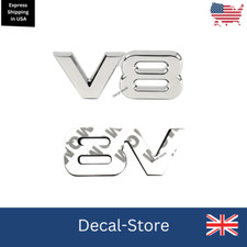 V8 Emblem Badge Car Sticker 3D Adhesive V8 Truck Emblem, Car Badge Emblem