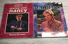 Nancy Zieman Sewing with Nancy Books Embellishments & Best of Lot of 2 Vintage