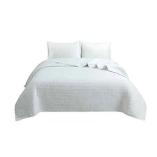 3-PCS 100% Cotton Oversized Bedspread Set Coverlet Quilt Set Stitching