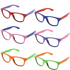 Small KIDS SIZE Retro Frame Clear Lens Glasses NERD Classic Costume Boys Girls