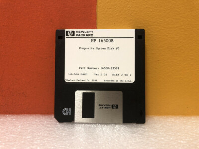 HP 16500-13589 16500B MS-DOS Composite System Floppy Disk Software