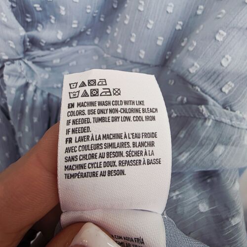 Blusa American Eagle azul punto suizo bordada peplum para mujer grande Cottagecore - Imagen 11 de 14