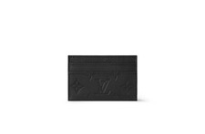 Louis Vuitton Embossed Monogram Shadow Look Double Card Holder M81415 In Black