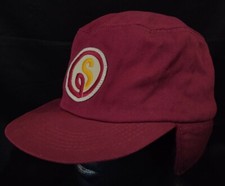 Feed Seed Hat K-Brand Rare Vtg S Farm Ag Burgundy Red LG-XLG Ear Neck Flap Lined