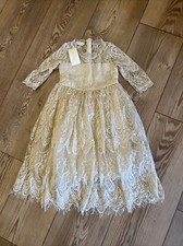 Nwt Trish Scully Size 7 Bella Rafaela Dress Butterscotch Lace No Belt
